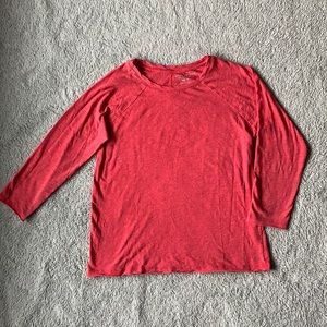 Lucky Brand Red Soft 3/4 Sleeve Shirt